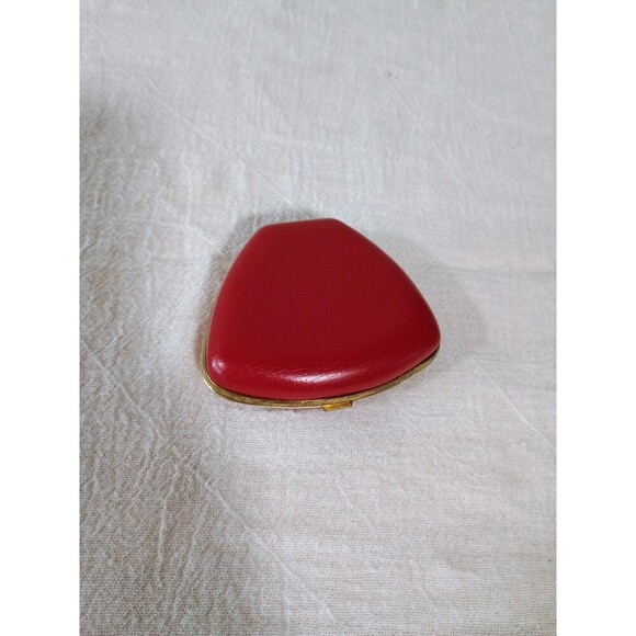 Vintage Linden Wind Up Travel Clock Red Shell Triangle Shape - Working - Picture 6 of 6